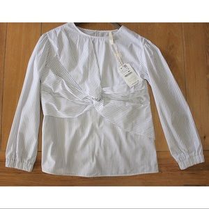 Zara Girls Knotted Striped Long Sleeve Top 11-12